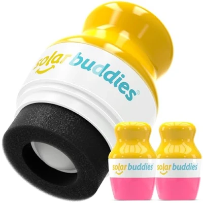 Abbildung von Solar Buddies Sonnencreme Applikator Pink, 2er Pack Nachfüllbarer Roll on Schwammapplikator für Sonnencreme, Sonnenmilch &amp; Lotion Kinder, Erwachsene Familien Fasst 100ml&quot;