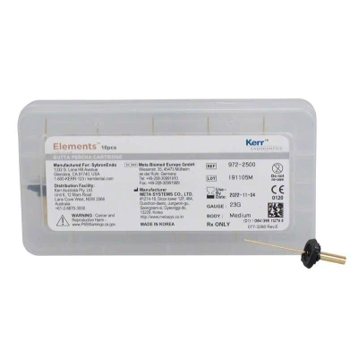 Abbildung von Elements Guttapercha Kartuschen Medium Body 23GA 10 mit Nadeln