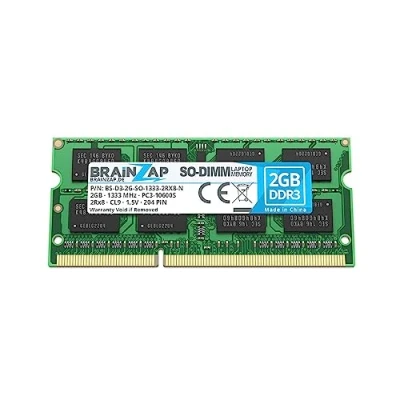 Abbildung von BRAINZAP 2GB DDR3 RAM SO DIMM PC3 10600S 2Rx8 1333 MHz 1.5V CL9 Notebook Laptop Arbeitsspeicher
