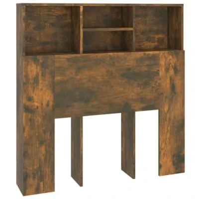 Abbildung von vidaXL Kopfteil mit Ablagen Regal Wand Bücherregal Betthaupt Bettkopfteil Schlafzimmer Räuchereiche 100x19x103,5cm