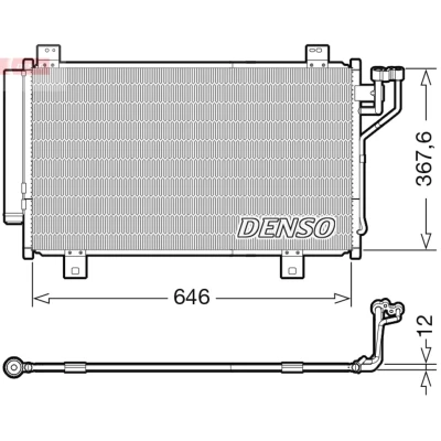 Abbildung von DENSO DCN44012 Klimakondensator mit Trockner R 134a MAZDA: 3 Schrägheck, 6 Kombi, Limousine