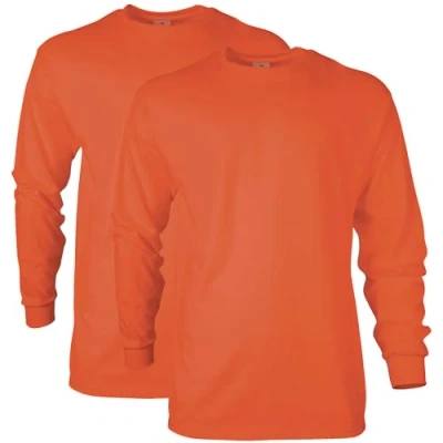 Abbildung von Gildan Unisex Erwachsene Ultra Cotton Long Sleeve, Style G2400, Multipack T Shirt, Orange (2er Pack), XXL