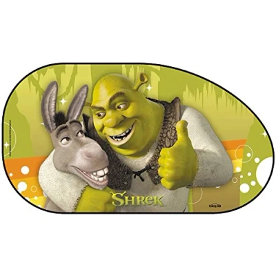 Abbildung von SIEPA 13101 2 Vorhänge Sonnenblende seitlichen zu Trapez, 67 cm x 37 cm, Modell Shrek