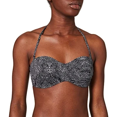 Abbildung von O&#039;Neill Damen PW Sol Mix Bikini Top, Schwarz All Over Print mit Weiß, 34C