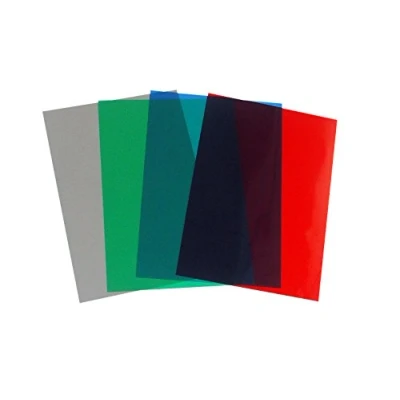 Abbildung von Pavo Transparente Eindbanddeckel PVC A4, 200 mic, grau/rot/blau/grün
