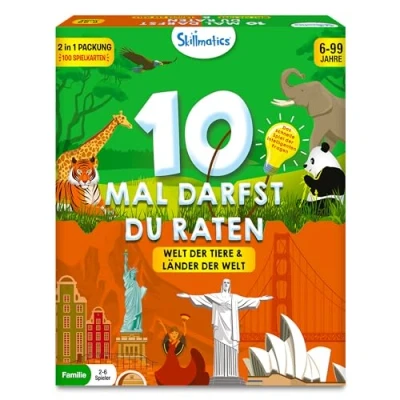 Abbildung von Skillmatics Kartenspiel 10 Mal darfst du raten Doppelpack Tiere und Länder, Geschenke für Kinder ab 6 Jahren, Großer Spaß Unterwegs