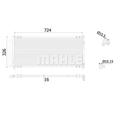 Abbildung von Kondensator, Klimaanlage MAHLE ORIGINAL AC 904 000S