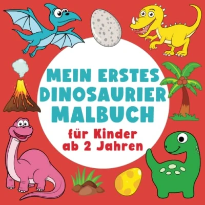 Abbildung von Mein erstes Dinosaurier Malbuch für Kinder ab 2 Jahren: Ausmalbuch mit großen Dinos. Das perfekte Geschenk Jungen &amp; Mädchen