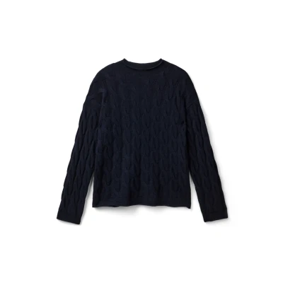 Abbildung von United Colors of Benetton Cable Strickpullover, Damen, Größe: 40, Blue