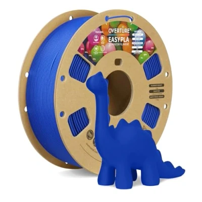 Abbildung von OVERTURE Easy PLA 1.75 mm 3D Druckerfilament, 1kg (2.2 lbs), Verstärkt Zähigkeit PLA, Maßgenauigkeit +/ 0,02 (Easy Kobaltblau)