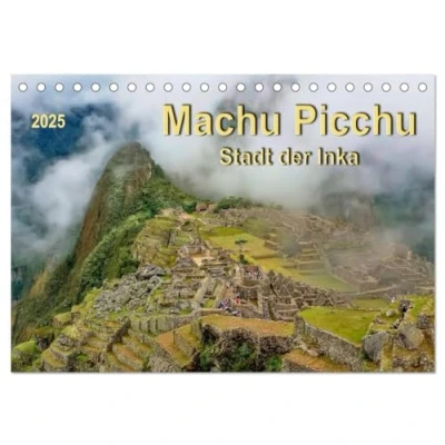 Abbildung von Machu Picchu Stadt der Inka (Tischkalender 2025 DIN A5 quer), CALVENDO Monatskalender: Picchu, Ruinenstadt mit besonderem Reiz und ... Lage hoch in den Gipfeln Anden Perus.