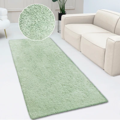 Abbildung von my home Hochflor Läufer &quot;Desner&quot;, rechteckig, Mikrofaser, Uni Farben, fußbodenheizungsgeeignet, Läufer, Brücke, Flur