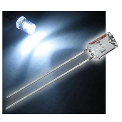 Abbildung von world trading net 50er Set LED 5mm wasserklar Linse konkav Weiss LEDs, Leuchtdiode, bedrahtet, Diode Leuchtend, als Bauteil
