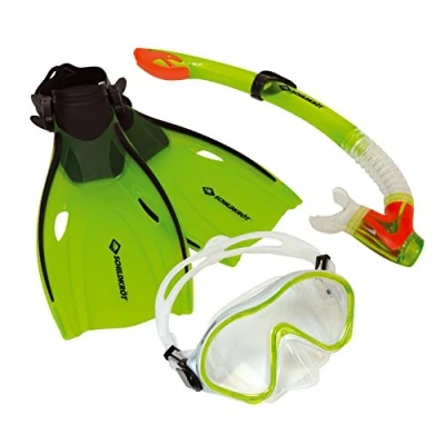 Abbildung von Schildkröt Kinder Schnorchelset Bermuda 3 teilig, Brille, Schnorchel, verstellbare Flossen in verschiedenen Größen, ABC Set, Junior Tauchset, hochwertiges Silikon, perfekte Passform