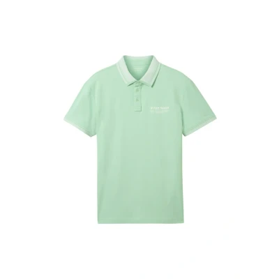 Abbildung von TOM Tailor MIT LOGO Print Poloshirt, Herren, Größe: Large, Paradise mint