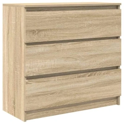 Abbildung von vidaXL Sideboard Sonoma Eiche 80x35x76 cm Holzwerkstoff, Kommode, Schrank, Flurschrank, Anrichte, Küchenschrank, Wohnzimmerschrank, Wohnzimmermöbel