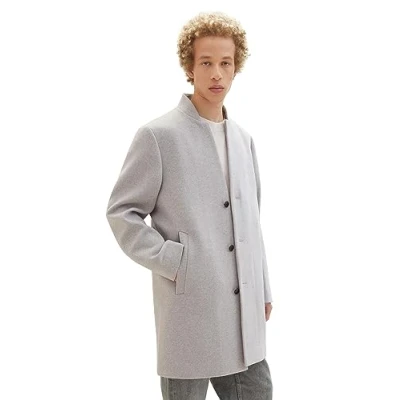 Abbildung von TOM Tailor Denim MIT Stehkragen Klassischer Mantel, Herren, Größe: Small, Light stone grey melange