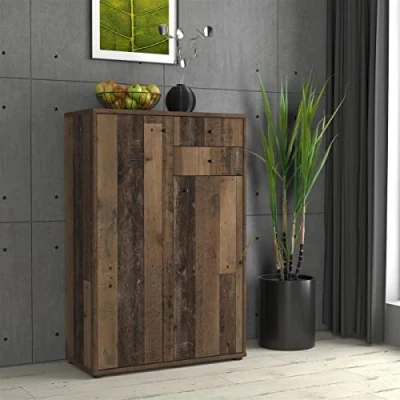 Abbildung von möbelando Kommode Holzschrank Standschrank Anrichte Beistellschrank Schrank Tembi II Old Wood Vintage