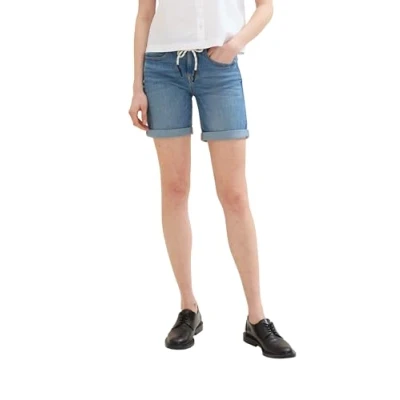 Abbildung von TOM TAILOR Damen Bermuda Shorts , light stone bright blue denim, 36
