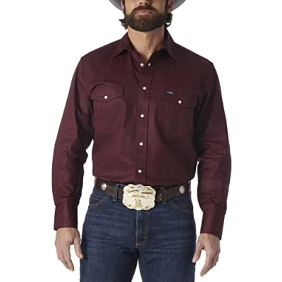 Abbildung von Wrangler Herren Western Arbeitshemd Firm Finish Violett XX Large