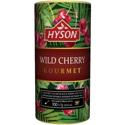 Abbildung von HAS Tee HYSON EXOTIC FRUITS GOURMET AROMATISIERTER Schwarzer &amp; GRÜNER CEYLON LOSE AROMATISIERT BLATT 100 g (Wild Cherry Grüner Mischung)