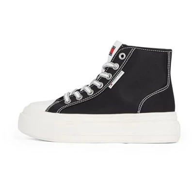 Abbildung von Tommy Jeans Foxing Flatform Sneaker high, Damen, Größe: 41, Black Schuhe