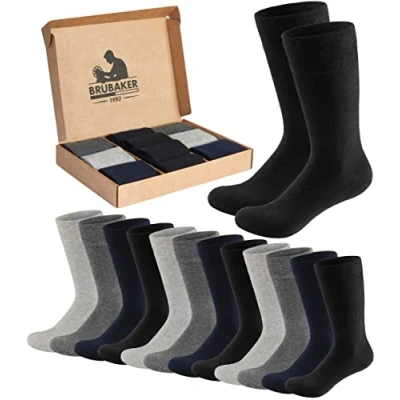Abbildung von BRUBAKER Businesssocken Herrensocken in Geschenkbox Komfort &amp; Business Herren Socken (Großes Set, 10 Paar) Baumwollsocken Fein und Weich