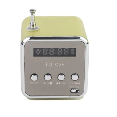 Abbildung von Cuifati Lautsprecher Musik Player Tragbar Leichtes FM Radio Stereo PC Fashion Support TF Karte und U Disk Stecker Play FAT16/FAT32 Dateisystem(Grün)