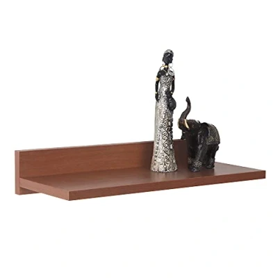 Abbildung von RICOO Wandregal 45 x 8 19 Braun Rustikal Eiche, Spanplatte aus Holz, Hängereral WM056 ER, Regal Wand, Bücherregal Bilderregal Fotoregal Küchenregal Hängend Wandboard Regalbrett Schweberegal