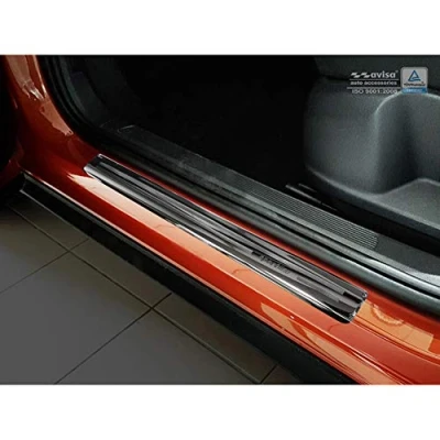 Abbildung von Avisa Black INOX Door sill Protectors Compatible with Volkswagen T ROC 2017 2022 &amp; Facelift &#039;Sportline&#039; 4 Pieces