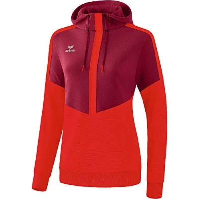 Abbildung von Erima Damen Squad Kapuzensweat, Bordeaux/Rot, 34
