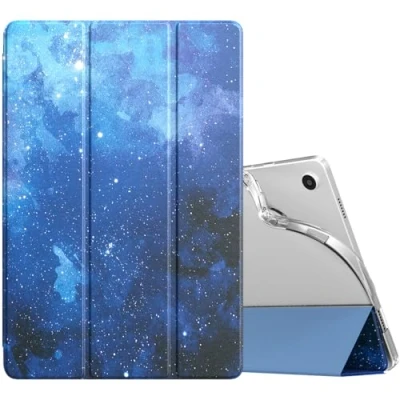 Abbildung von TiMOVO Hülle für Samsung Galaxy Tab A9+/A9 Plus 11&quot; 2023 SM X210/X216/X218, Dünn Weich TPU Schutzhülle mit Transluzent Matt Rückseite A9+ Tablet, Auto Schlaf/Aufwach, Blau Sterne
