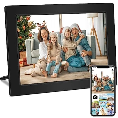 Abbildung von Lipa X80 Digitaler Bilderrahmen 10.1 Zoll Frameo App mit WLAN Digitale Wandmontage Android 11 IPS Touchscreen 32 GB Bluetooth und Wifi