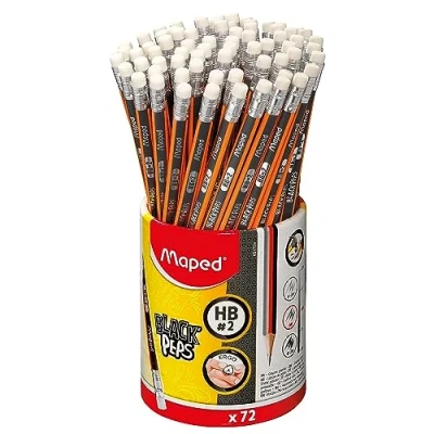 Abbildung von Maped Black&#039;Peps #2 Graphite Pencil School Pack, Triangular Shape, Pack of 72 (851759ZV) .