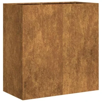Abbildung von vidaXL Pflanzkübel Rostig 80x40x80 cm Wetterfester Stahl, Pflanzschale, Garten Pflanzkübel, Outdoor Pflanzgefäß, Hochbeet, Pflanzgefäß