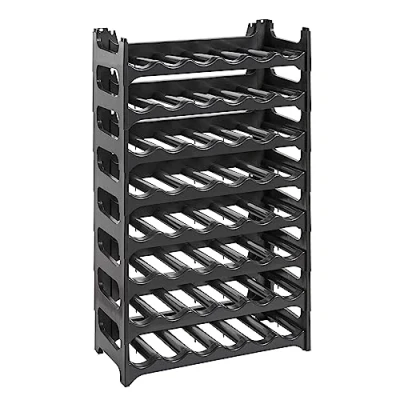 Abbildung von Grizzly Flaschenregal Modulares, stapelbares Design für 48 Flaschen, Weinregal Anthrazit