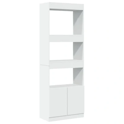 Abbildung von vidaXL Highboard, Sideboard mit Stauraum, Kommode Schrank für Wohnzimmer Büro Schlafzimmer, Anrichte Beistellschrank Bücherschrank, Weiß Holzwerkstoff