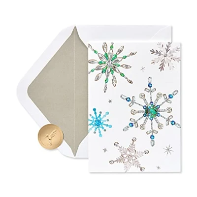 Abbildung von Papyrus Weihnachtskarten mit Umschlägen, Warmest Wishes, Schneeflocken, 14 Stück