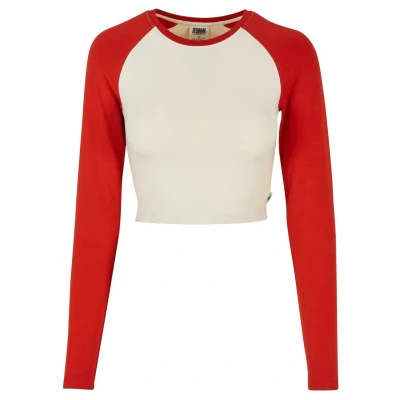Abbildung von Urban Classics Cropped Retro Baseball Longs Langarmshirt, Damen, Größe: XL, Whitesand hugered