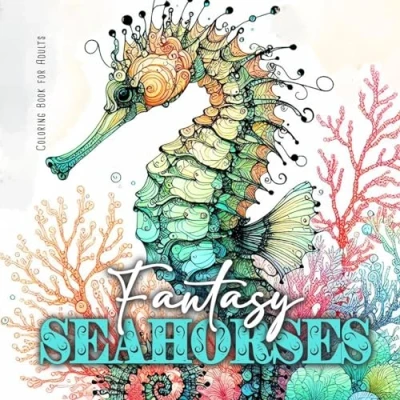 Abbildung von Fantasie Seepferdchen Malbuch für Erwachsene: Ozean Erwachsene Unterwasser zentangle Meerestiere Malbuch: ... flowers coloring book abstract
