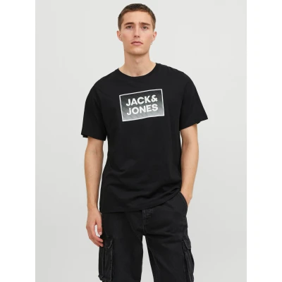 Abbildung von Jack &amp; Jones CREW NECK Tshirt print, Herren, Größe: XS, Black