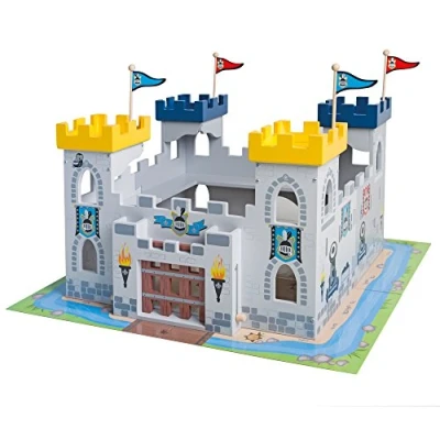 Abbildung von roba® Spielzeug Ritterset Ritterburg, (3 tlg), Holzburg Set, 2 Burgen steckbar zu einem großen Fort