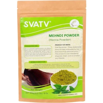 Abbildung von SVATV Natürlich Henna Haarfarbe mit 9 Kräutern II Mehndi für Haare, natürliche 227 g, 0,5 lb, 08 oz