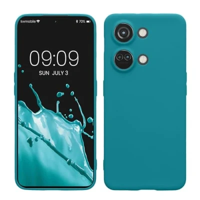 Abbildung von kwmobile Handyhülle kompatibel mit OnePlus Nord 3 5G Hülle Handy Case aus weichem Silikon in Petrol matt