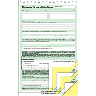 Abbildung von SIGEL MV461/25 Mietverträge für gewerbliche Räume, selbstdurchschreibend, DIN A4, 25 Stück