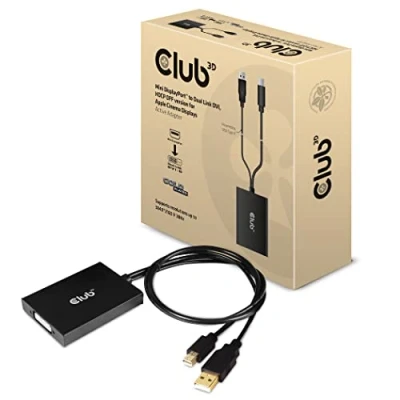 Abbildung von Club 3D Adapter USB Gen1 Type C/ A auf Dual HDMI™(4K/30Hz) / VGA (1080/60Hz)