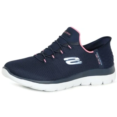Abbildung von Skechers Wide Fit Summits Sneaker low, Damen, Größe: 39, Navy/pink Schuhe