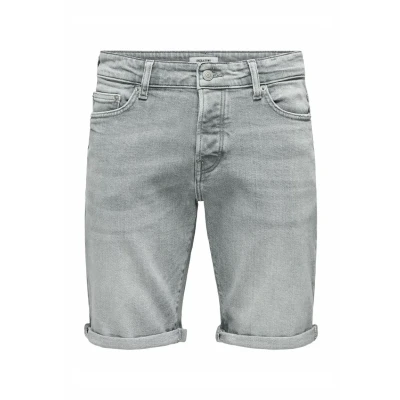 Abbildung von Only &amp; Sons Normal Geschnitten Mittlere Taille Jeans Shorts, Herren, Größe: Small, Medium grey denim