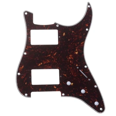 Abbildung von Musiclily Pro 11 Löcher HH Strat Pickguard 2 Humbucker Gitarren Schlagbrett für Fender American/Mexican Standard Stratocaster Modern Style E Gitarre,4 lagig Tortoise Shell