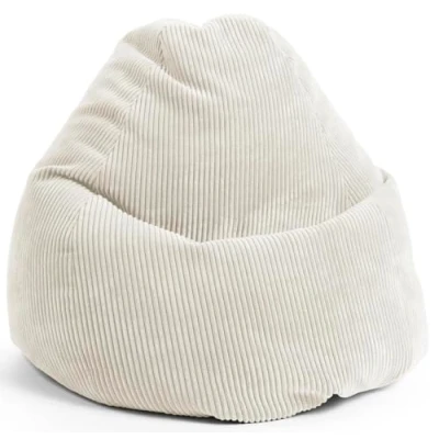Abbildung von Sitting Point by Magma BeanBag Shara XL Sitzsack aus Flauschcord 70x110cm, Hülle waschbar, beige, Oeko TEX® Zertifiziert